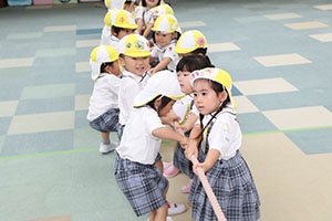 綱引き楽しかったね　年少組