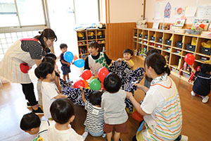 風船遊び楽しかったね　あひる