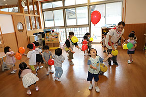 風船遊び楽しかったね　あひる