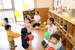 風船遊び楽しかったね　あひる