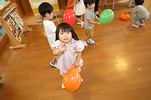 風船遊び楽しかったね　あひる
