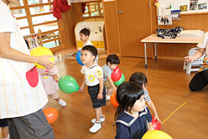 風船遊び楽しかったね　あひる