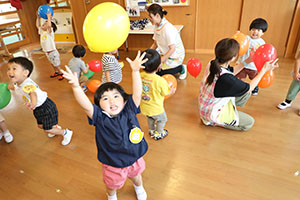 風船遊び楽しかったね　あひる
