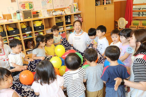 風船遊び楽しかったね　あひる