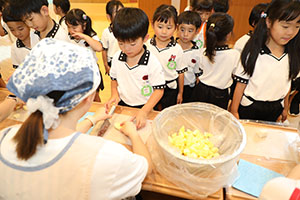 年長お泊り保育１・いってきます・野菜切り体験