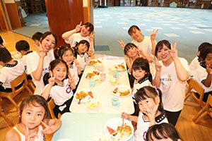 年長お泊り保育4・食育のお話とスペシャルディナー