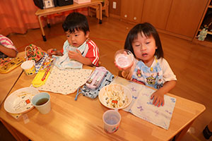お米のジェラート　美味しかったね　ひよこ・あひる・ぺんぎん