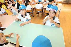 お米のジェラート　美味しかったね　年長組