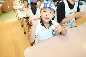 お米のジェラート　美味しかったね　年長組