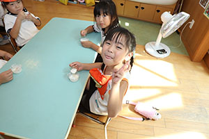 お米のジェラート　美味しかったね　年長組