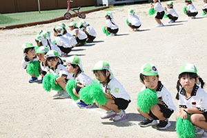 運動会　リズム活動の練習　年少組
