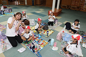 エンゼルドームでお弁当🎵　 　年少