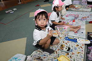 エンゼルドームでお弁当🎵　 　年少