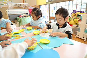 冬の制作　雪だるま　さくら