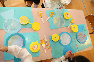 冬の制作　雪だるま　さくら