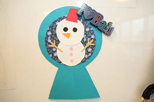 冬の制作　雪だるま　さくら