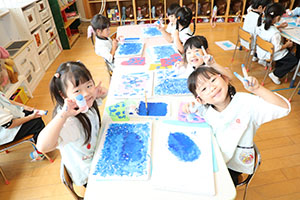 冬の制作　ブーツ　たんぽぽ