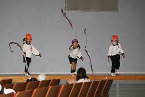 柿安シティーホールでリズム予行　年長Aチーム（C・Ｄ・Ｅ）