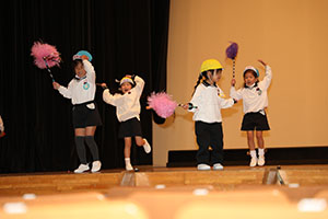 柿安シティーホールでリズム予行  年中Bチーム（ひまわり・さくら・たんぽぽ）