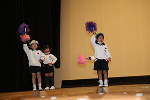 柿安シティーホールでリズム予行  年中Bチーム（ひまわり・さくら・たんぽぽ）