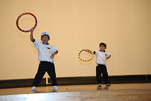 柿安シティーホールでリズム予行  年中Bチーム（ひまわり・さくら・たんぽぽ）