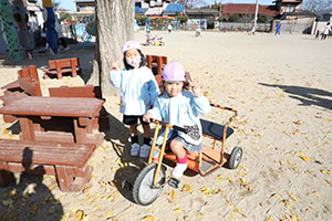 園庭遊び　ぺんぎん・ひよこ・すみれ・ばら