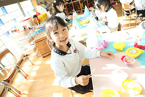 クリスマスの帽子の制作　A