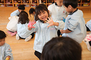 フィンガーペイント🎨　きりん