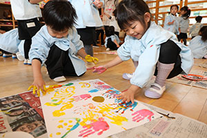 フィンガーペイント🎨　きりん