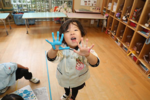 フィンガーペイント🎨　きりん