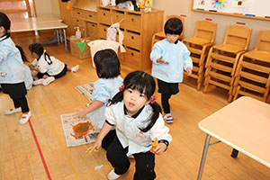 フィンガーペイント🎨　きりん