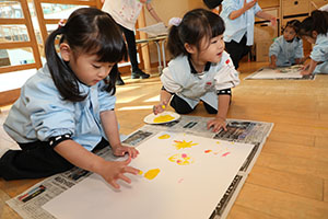 フィンガーペイント🎨　きりん