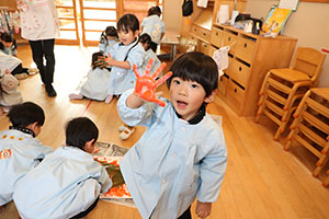 フィンガーペイント🎨　きりん