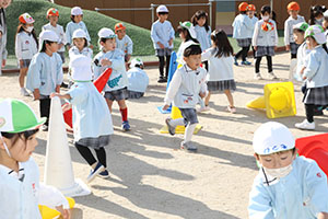 コーンで楽しい運動遊び　ことり・こあら