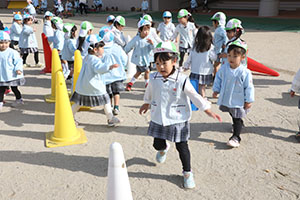 コーンで楽しい運動遊び　ことり・こあら