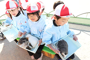 ふれあい動物園　たのしかったね　年少組