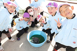 ふれあい動物園　たのしかったね　年長組
