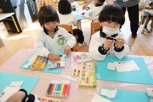 年賀状を書きました　ことり