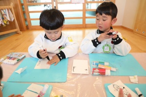 年賀状を書きました　ことり