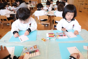 年賀状を書きました　ことり