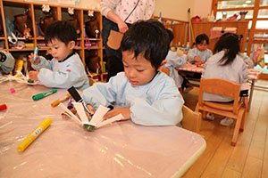 コマの制作　うさぎ