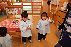 コマの制作　うさぎ