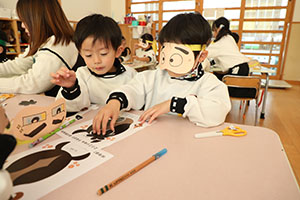 福笑い　楽しかったね　ひまわり