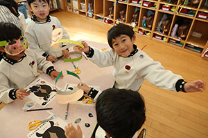 福笑い　楽しかったね　ひまわり