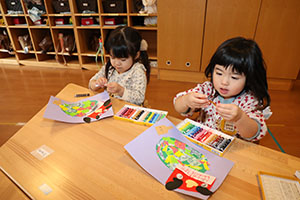 獅子舞の制作　あひる