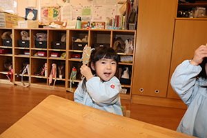 毛糸通しの練習✨　あひる