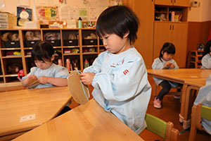 毛糸通しの練習✨　あひる