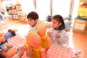 作品展の制作活動　うさぎ