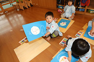 絵画教室　楽しかったね　ひよこ