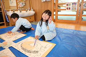 絵画教室　うさぎ・りす・ことり